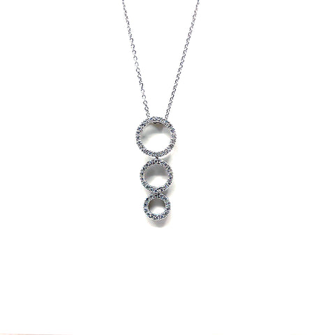 14 Karat white gold 3 circle diamond pendant with .42 carats 160-00014