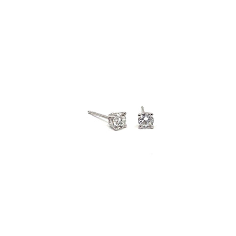 14 Karat white gold lab grown diamond stud earrings 1.50 carats 444-00023