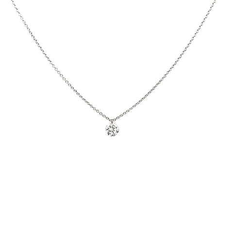 14 KARAT WHITE GOLD ROUND CUT LABORATORY GROWN FLOATING DIAMOND NECKLACE 0.55 CARAT E/F VS2 444-00246