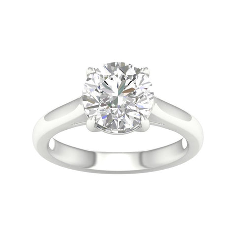 14 Karat White gold 3.0 carat round GH/VS lab grown diamond engagement ring 888-00039