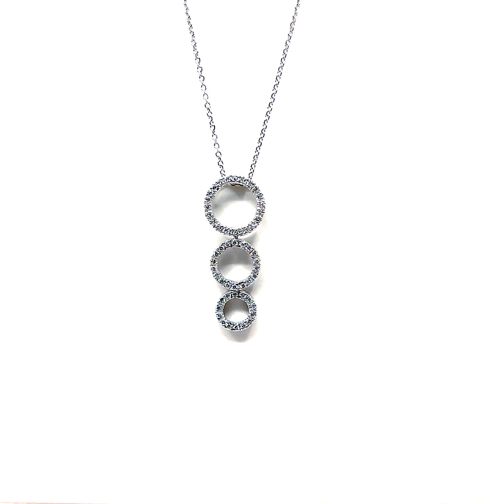 14 Karat white gold 3 circle diamond pendant with .42 carats 160-00014