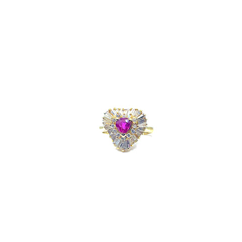 14 KARAT YELLOW GOLD RUBY RING WITH DIAMONDS 950-00711