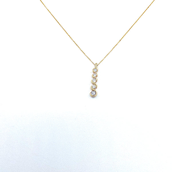 14 Karat yellow gold S bar diamond necklace with 0.79 carats 160-00017